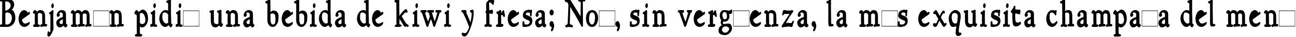 Пример написания шрифтом NewStyleCondensed Bold текста на испанском