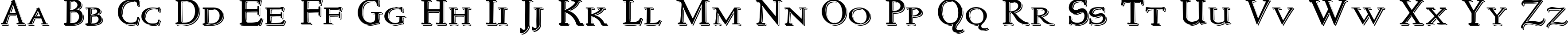Пример написания английского алфавита шрифтом NewStyleSmallCaps Embossed