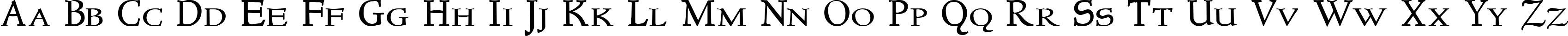 Пример написания английского алфавита шрифтом NewStyleSmallCaps