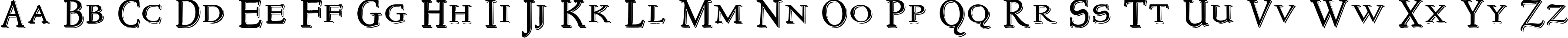 Пример написания английского алфавита шрифтом NewStyleTitling Embossed