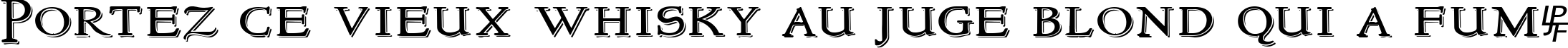 Пример написания шрифтом NewStyleTitling Embossed текста на французском
