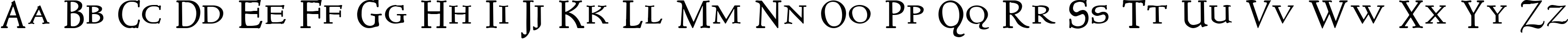 Пример написания английского алфавита шрифтом NewStyleTitling