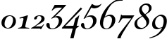 Пример написания цифр шрифтом NicolasCocTReg Italic