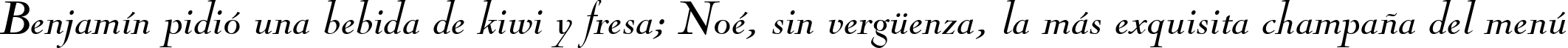 Пример написания шрифтом NicolasCocTReg Italic текста на испанском