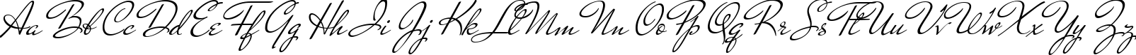 Пример написания английского алфавита шрифтом Nicoletta script