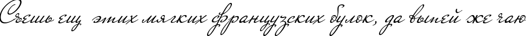 Пример написания шрифтом Nicoletta script текста на русском