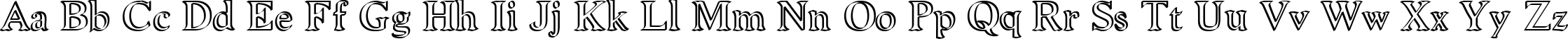 Пример написания английского алфавита шрифтом Niew CroMagnon Callig