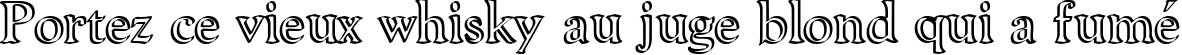 Пример написания шрифтом Niew CroMagnon Callig текста на французском