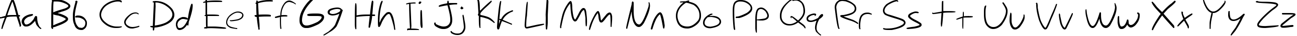 Пример написания английского алфавита шрифтом Nihilschiz Handwriting
