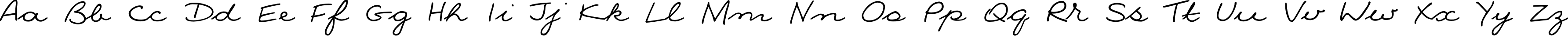 Пример написания английского алфавита шрифтом NinaC