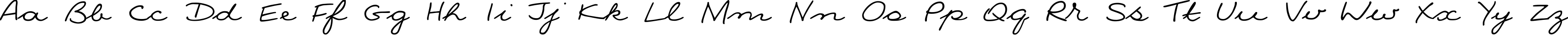 Пример написания английского алфавита шрифтом NinaCTT