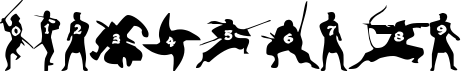 Пример написания цифр шрифтом Ninjas