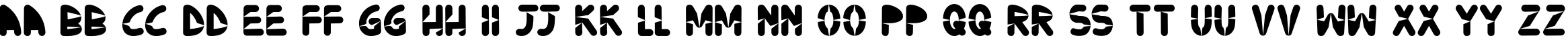 Пример написания английского алфавита шрифтом Ninjos