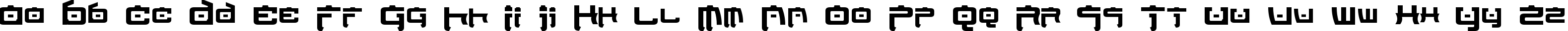 Пример написания английского алфавита шрифтом Nippon Tech Bold