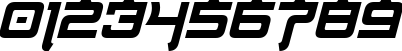 Пример написания цифр шрифтом Nippon Tech Condensed Bold Italic