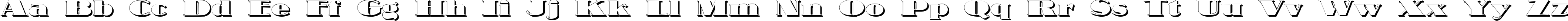 Пример написания английского алфавита шрифтом Nubian Shadow