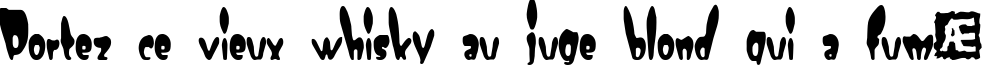 Пример написания шрифтом Numskull BRK текста на французском