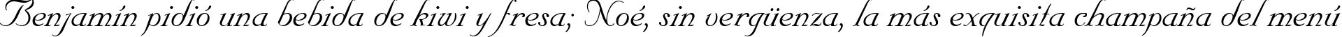 Пример написания шрифтом Nuptial BT текста на испанском