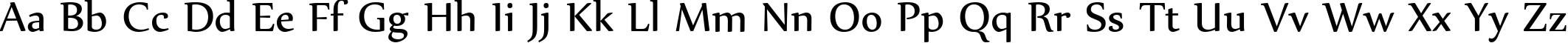 Пример написания английского алфавита шрифтом Nyala