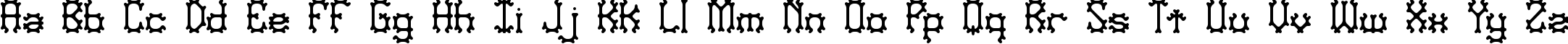 Пример написания английского алфавита шрифтом Nymonak BRK