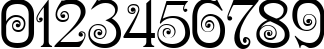 Пример написания цифр шрифтом Nympha One
