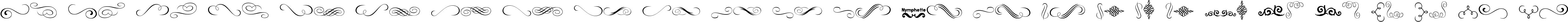Пример написания английского алфавита шрифтом Nymphette