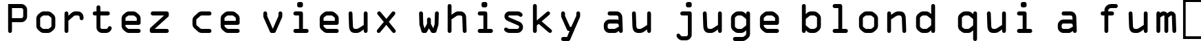 Пример написания шрифтом OCR-A BT текста на французском