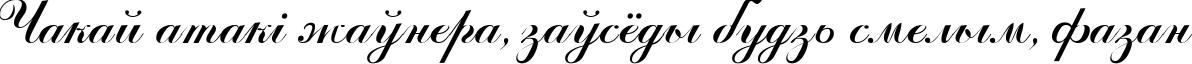 Пример написания шрифтом Odessa Script Cyr текста на белорусском