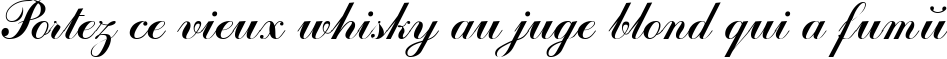 Пример написания шрифтом Odessa Script Cyr текста на французском