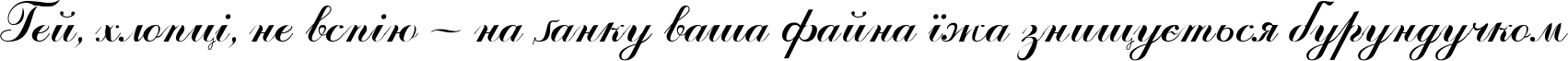 Пример написания шрифтом Odessa Script Cyr текста на украинском