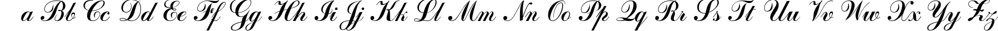 Пример написания английского алфавита шрифтом OdessaScript Regular