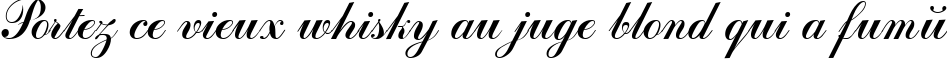 Пример написания шрифтом OdessaScript Regular текста на французском