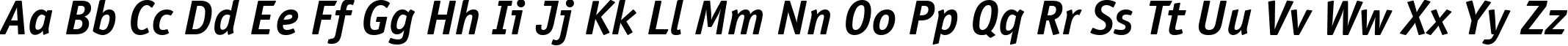 Пример написания английского алфавита шрифтом OfficinaSansCTT BoldItalic