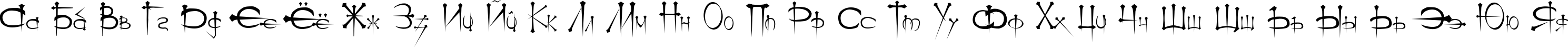 Пример написания русского алфавита шрифтом Ogilvie Cyr