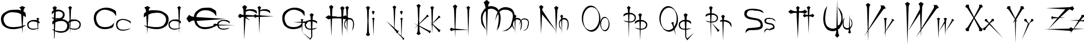 Пример написания английского алфавита шрифтом Ogilvie Regular