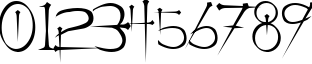 Пример написания цифр шрифтом Ogilvie Regular