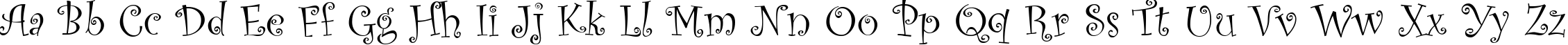Пример написания английского алфавита шрифтом Old Comedy