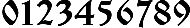 Пример написания цифр шрифтом OldStyle