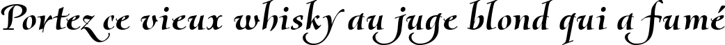 Пример написания шрифтом Olietta script BoldItalic текста на французском