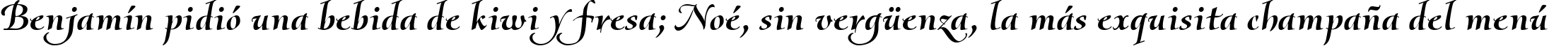 Пример написания шрифтом Olietta script BoldItalic текста на испанском