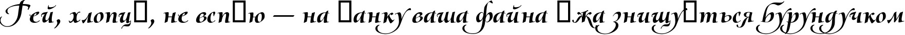 Пример написания шрифтом Olietta script BoldItalic текста на украинском