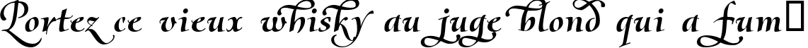 Пример написания шрифтом Olietta script Lyrica BoldItalic текста на французском