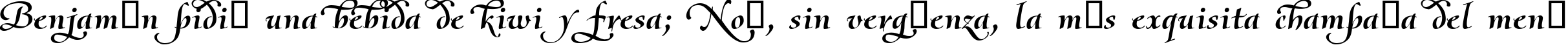 Пример написания шрифтом Olietta script Lyrica BoldItalic текста на испанском