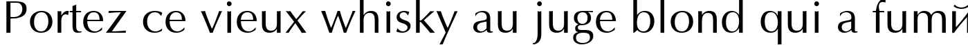 Пример написания шрифтом Optima текста на французском