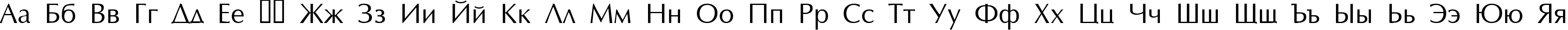 Пример написания русского алфавита шрифтом Opus