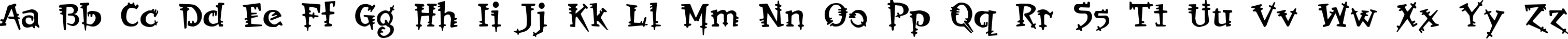 Пример написания английского алфавита шрифтом Orbus Multiserif