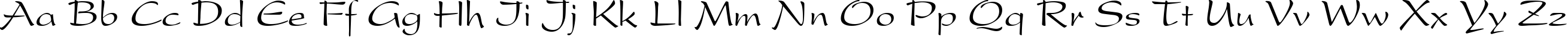 Пример написания английского алфавита шрифтом Oskord