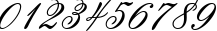 Пример написания цифр шрифтом Ouverture script