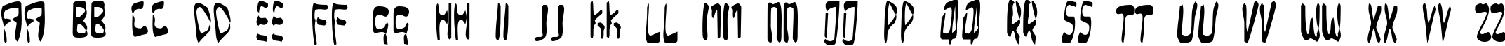 Пример написания английского алфавита шрифтом Over Expose