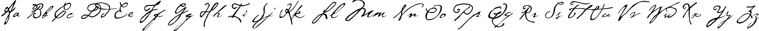 Пример написания английского алфавита шрифтом P22 Cezanne Regular